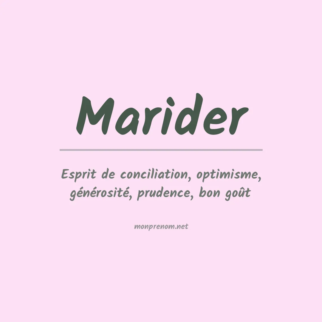 Signification du prénom Marider