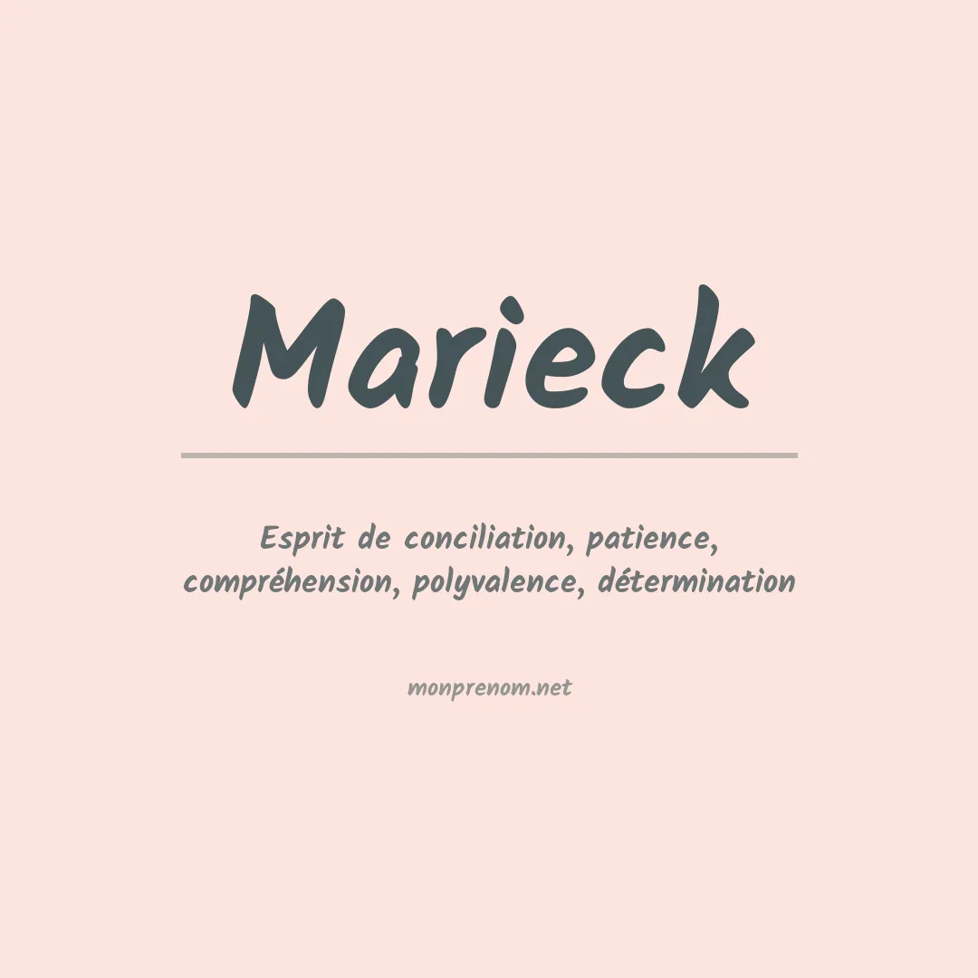 Signification du prénom Marieck
