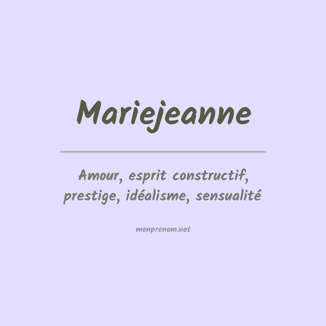Prénom Mariejeanne