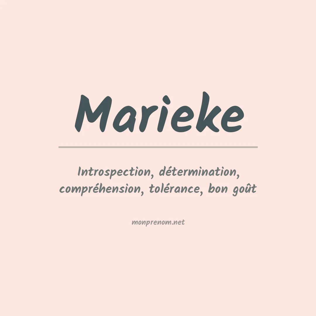 Signification du prénom Marieke