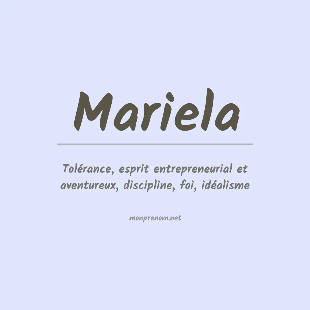 Signification du prénom Mariela