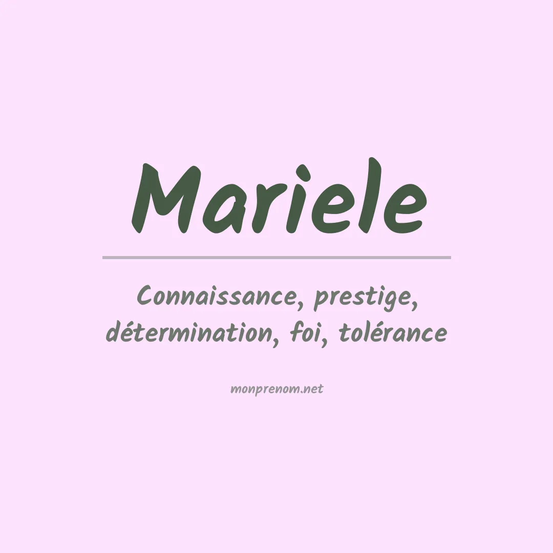 Signification du prénom Mariele