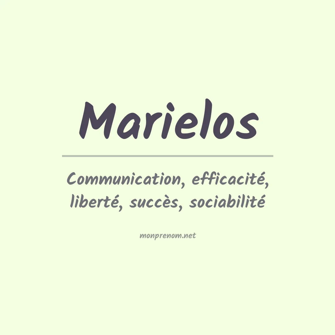 Signification du prénom Marielos