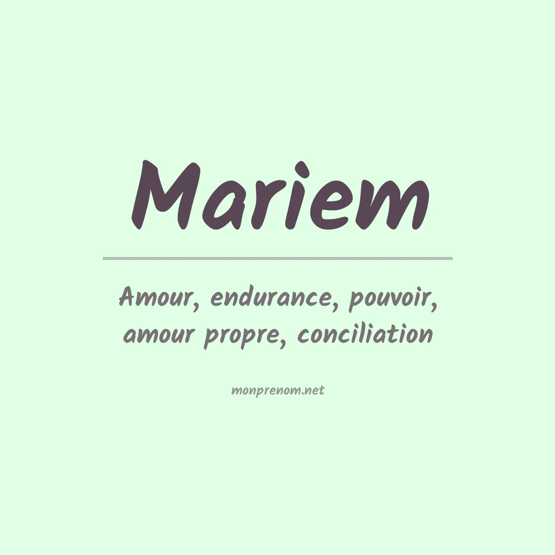 Prénom Mariem