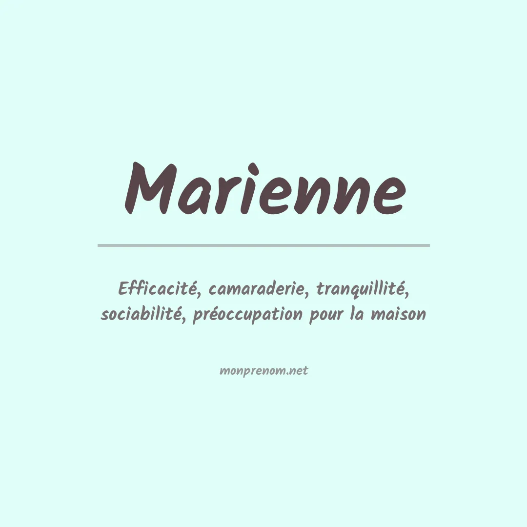 Signification du prénom Marienne