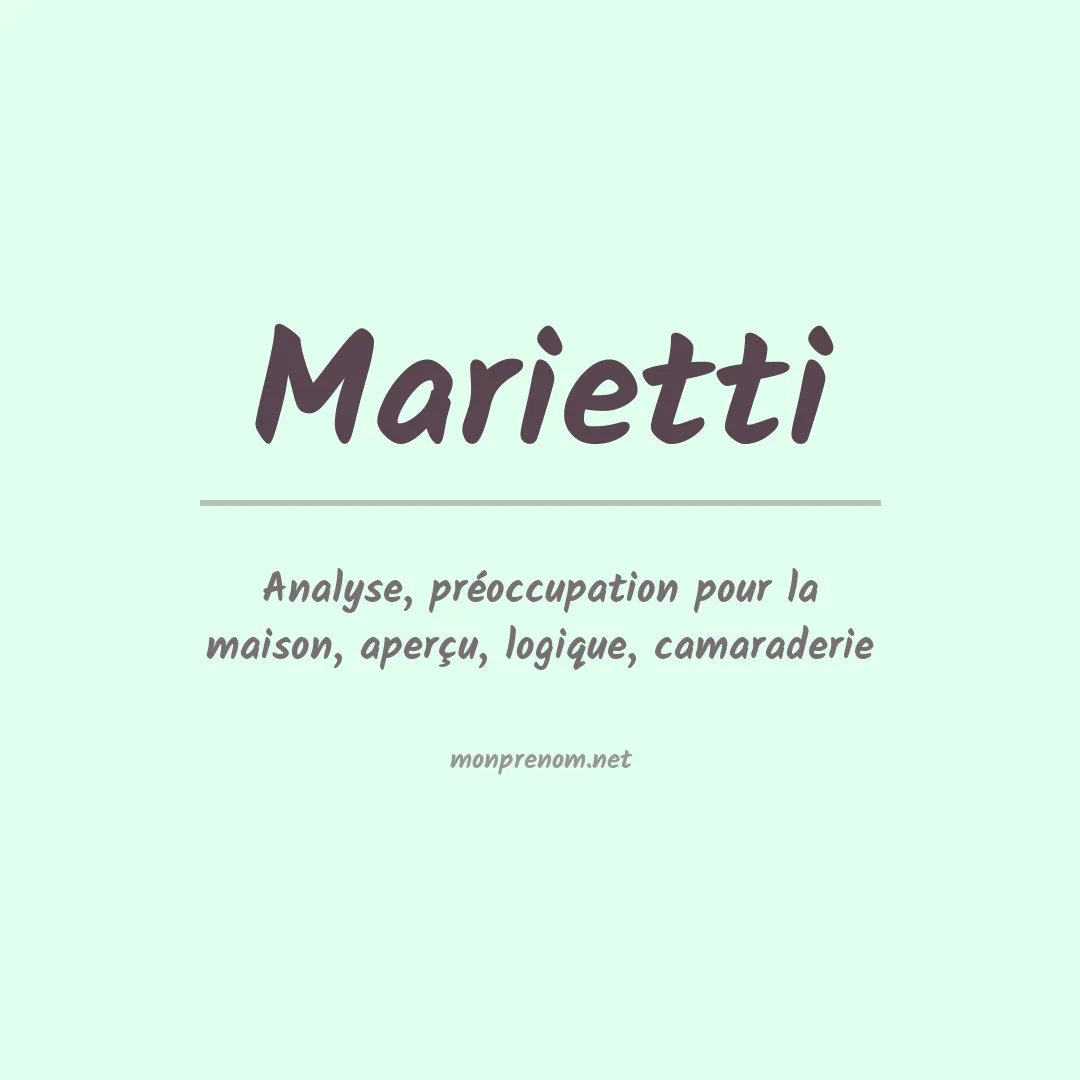 Prénom Marietti