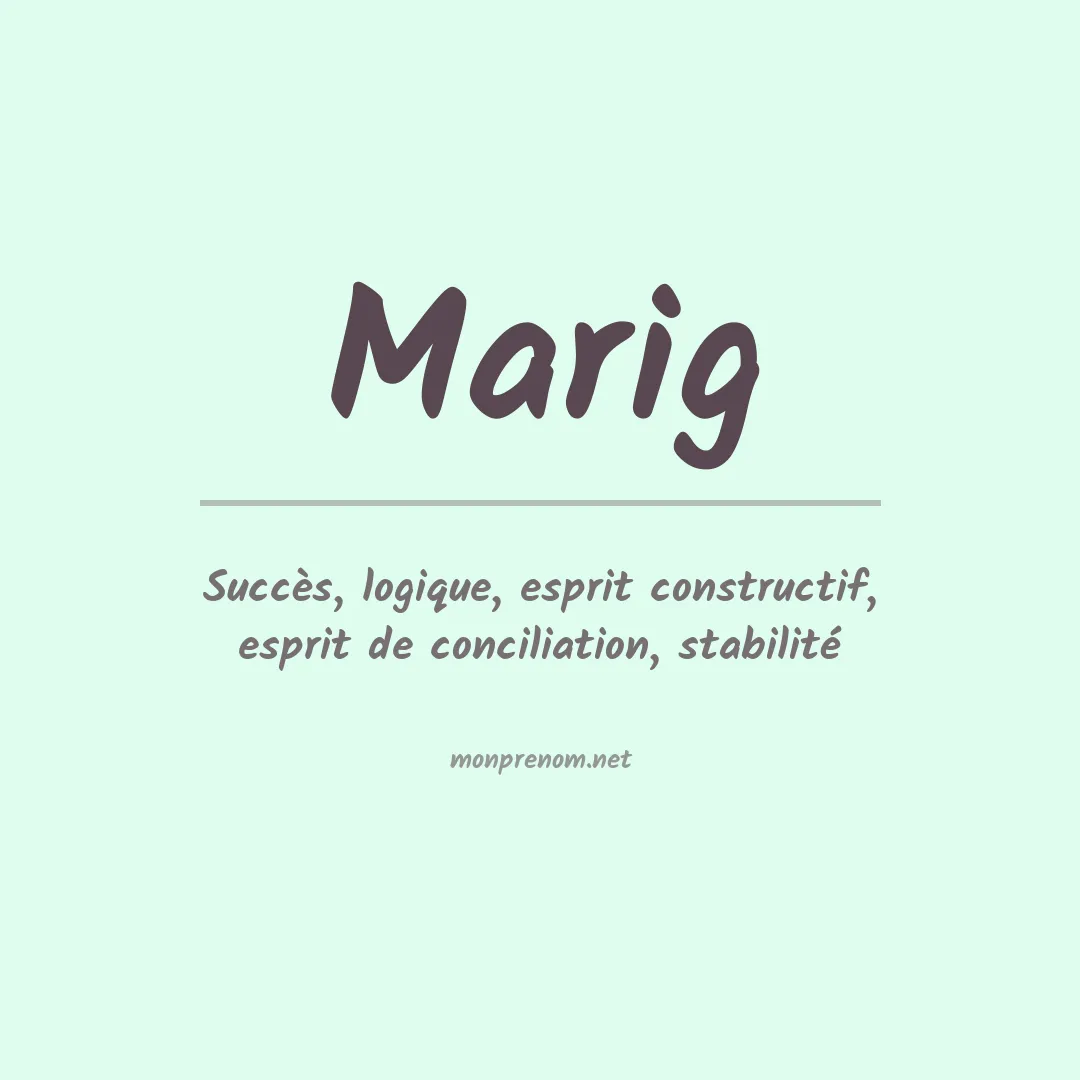 Signification du prénom Marig