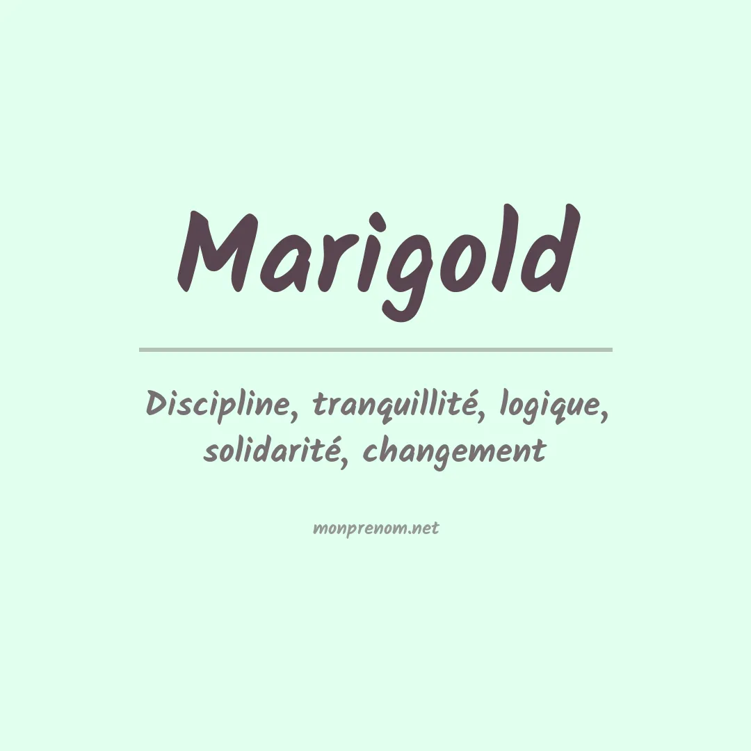Signification du prénom Marigold