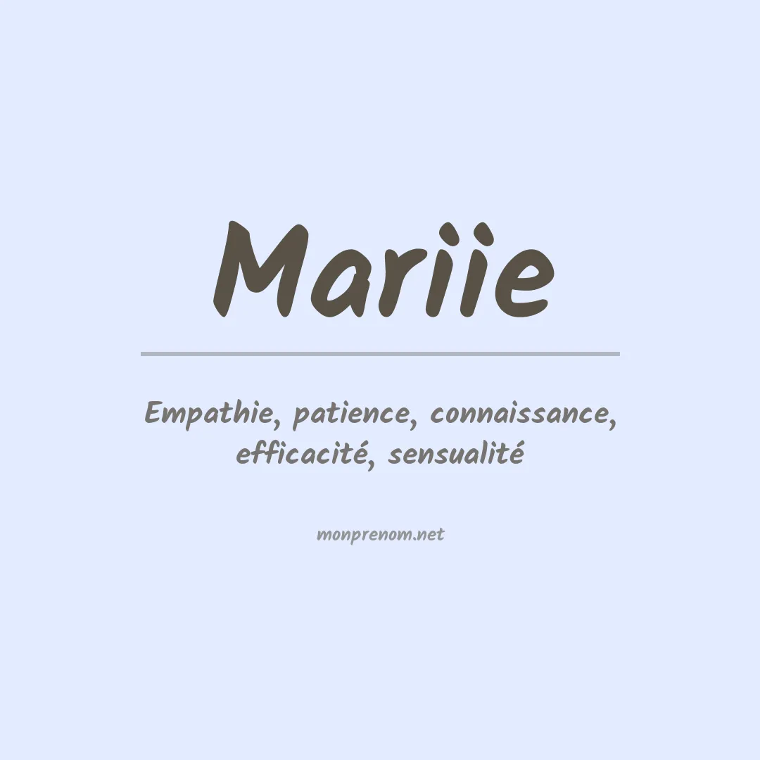 Signification du prénom Mariie