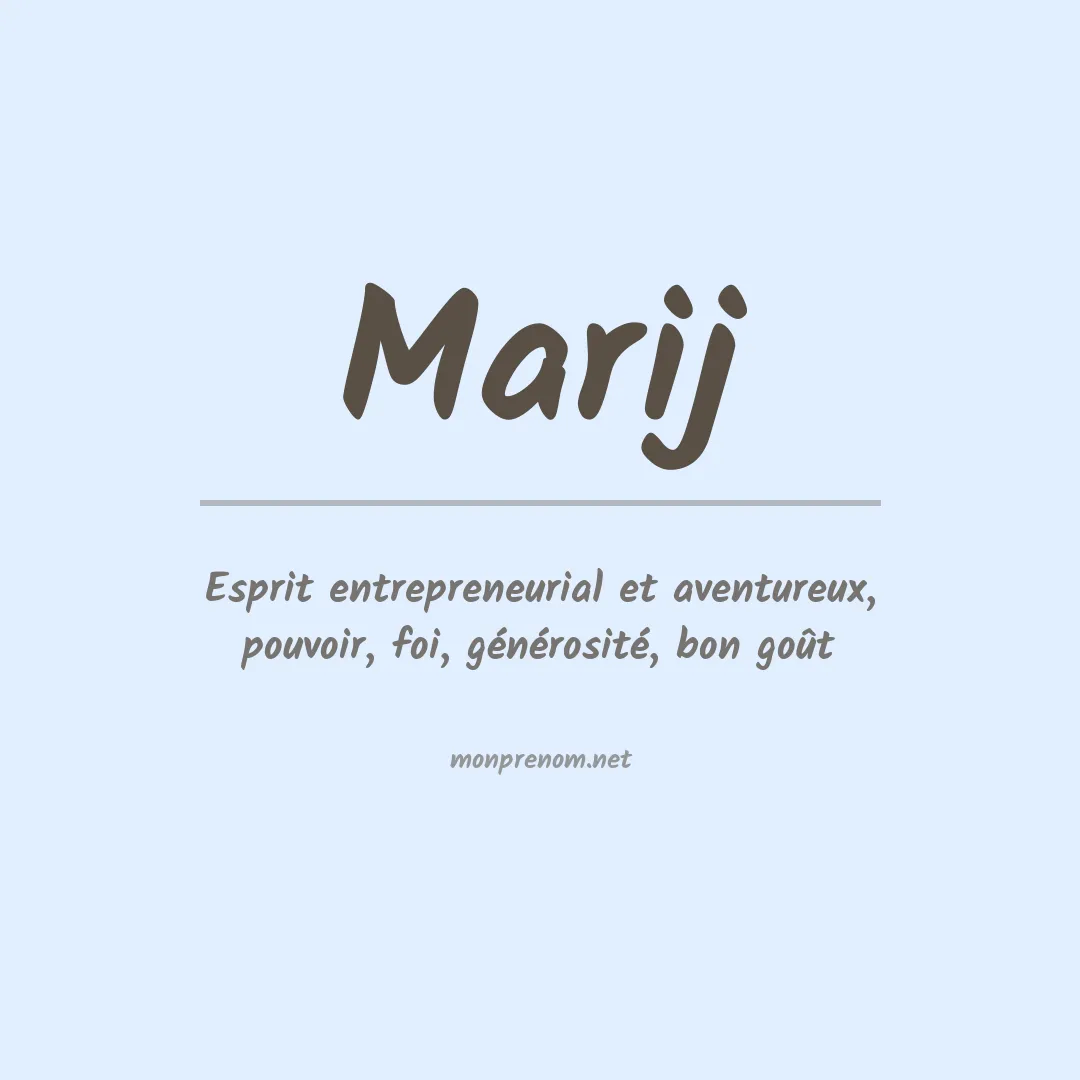 Signification du prénom Marij