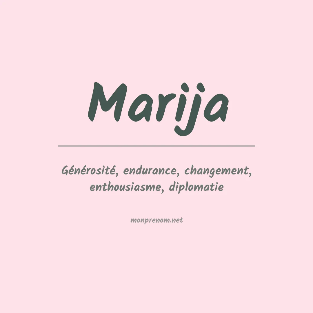 Signification du prénom Marija