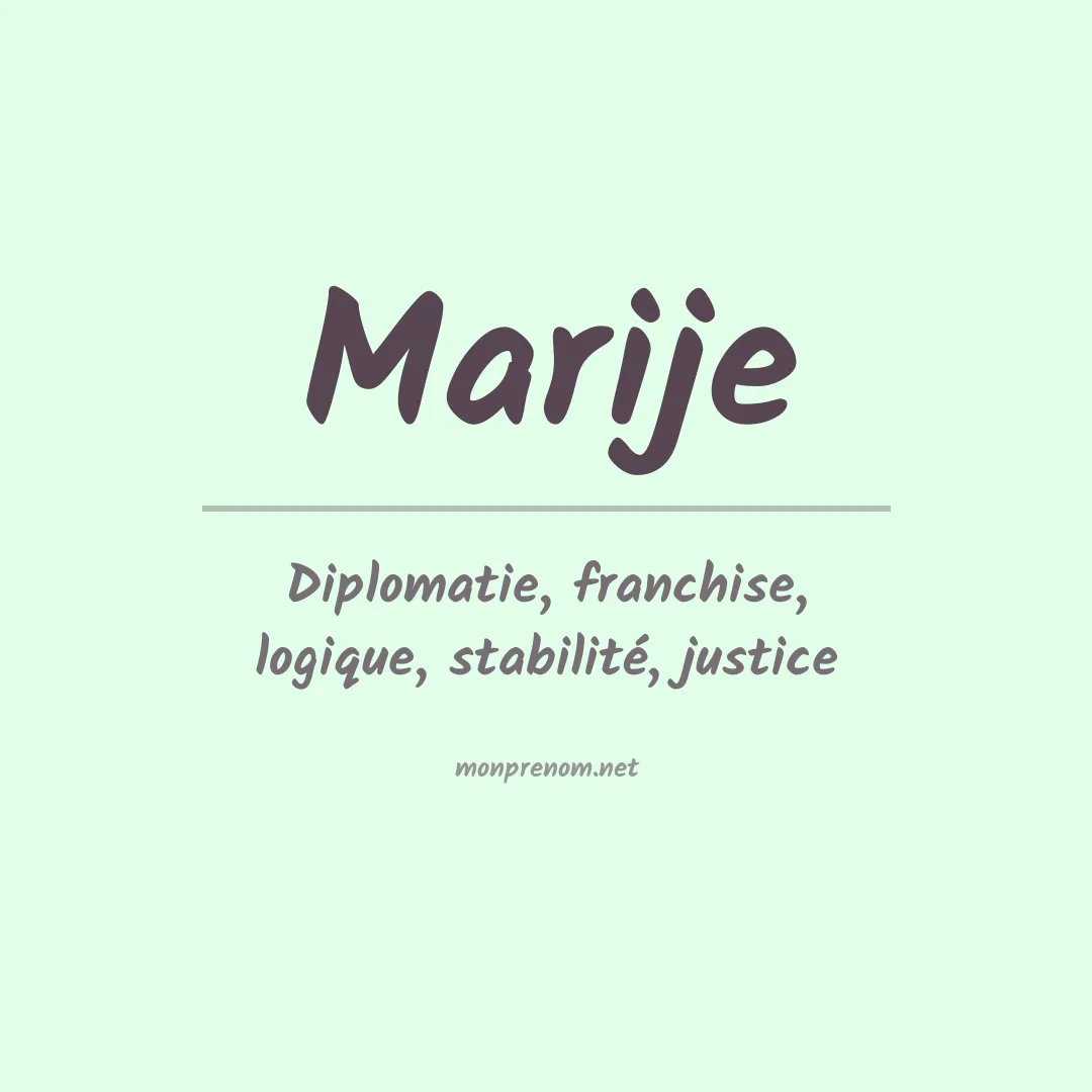 Signification du prénom Marije