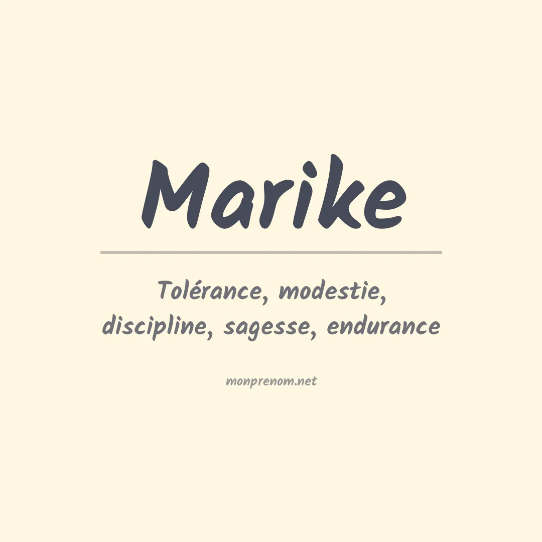 Signification du prénom Marike
