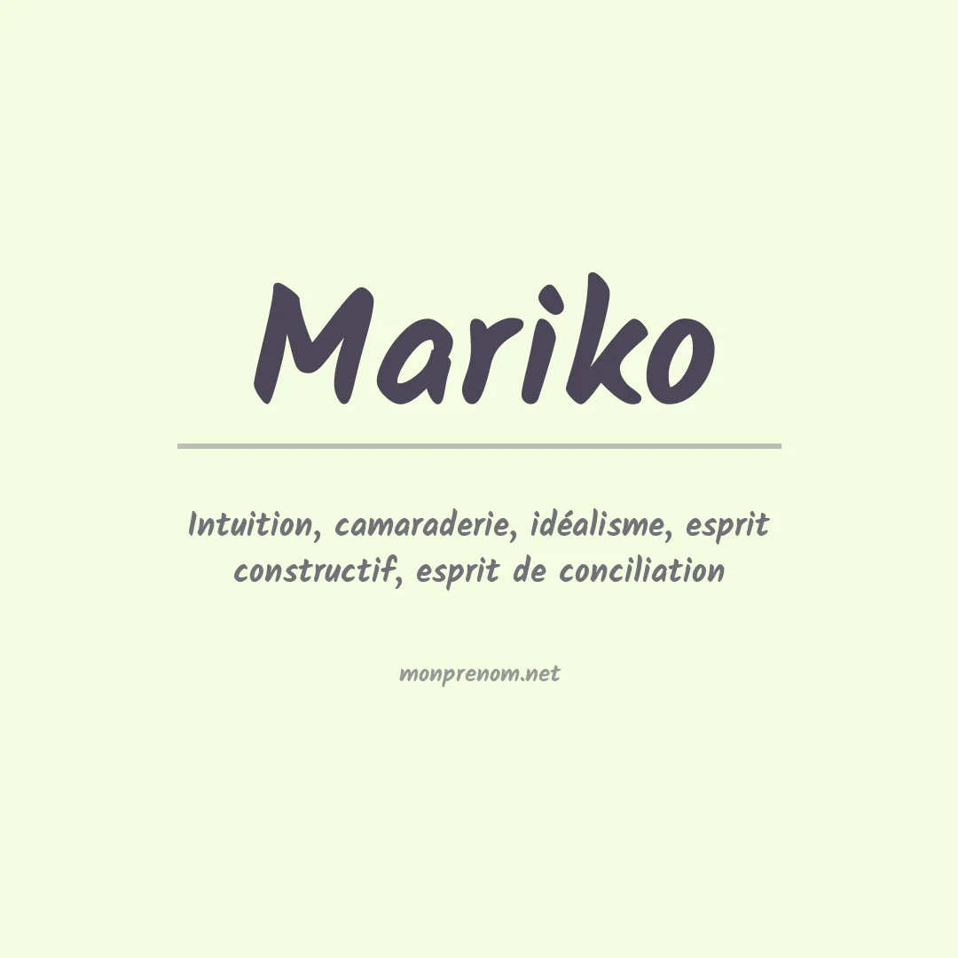 Prénom Mariko