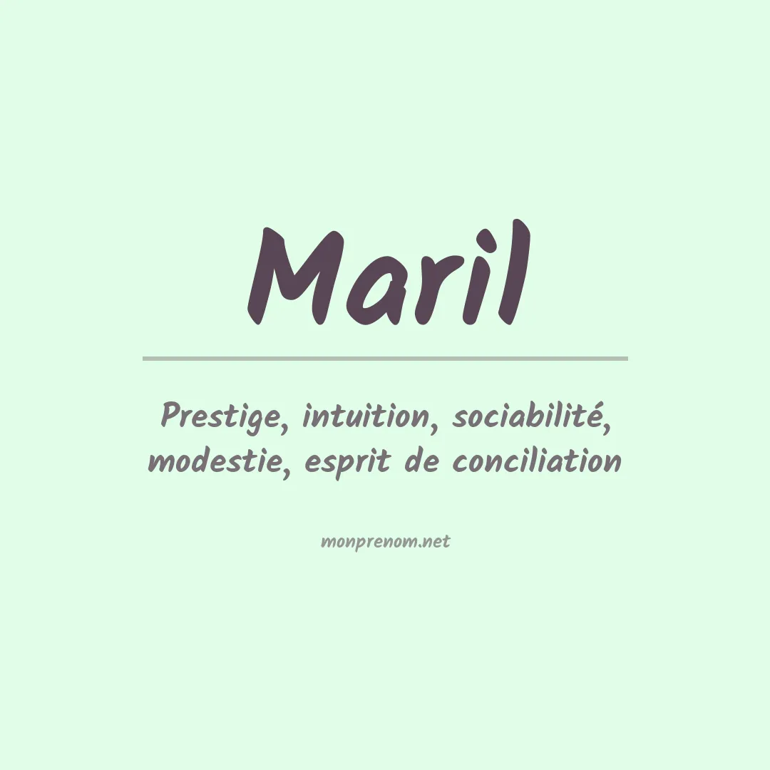 Signification du prénom Maril