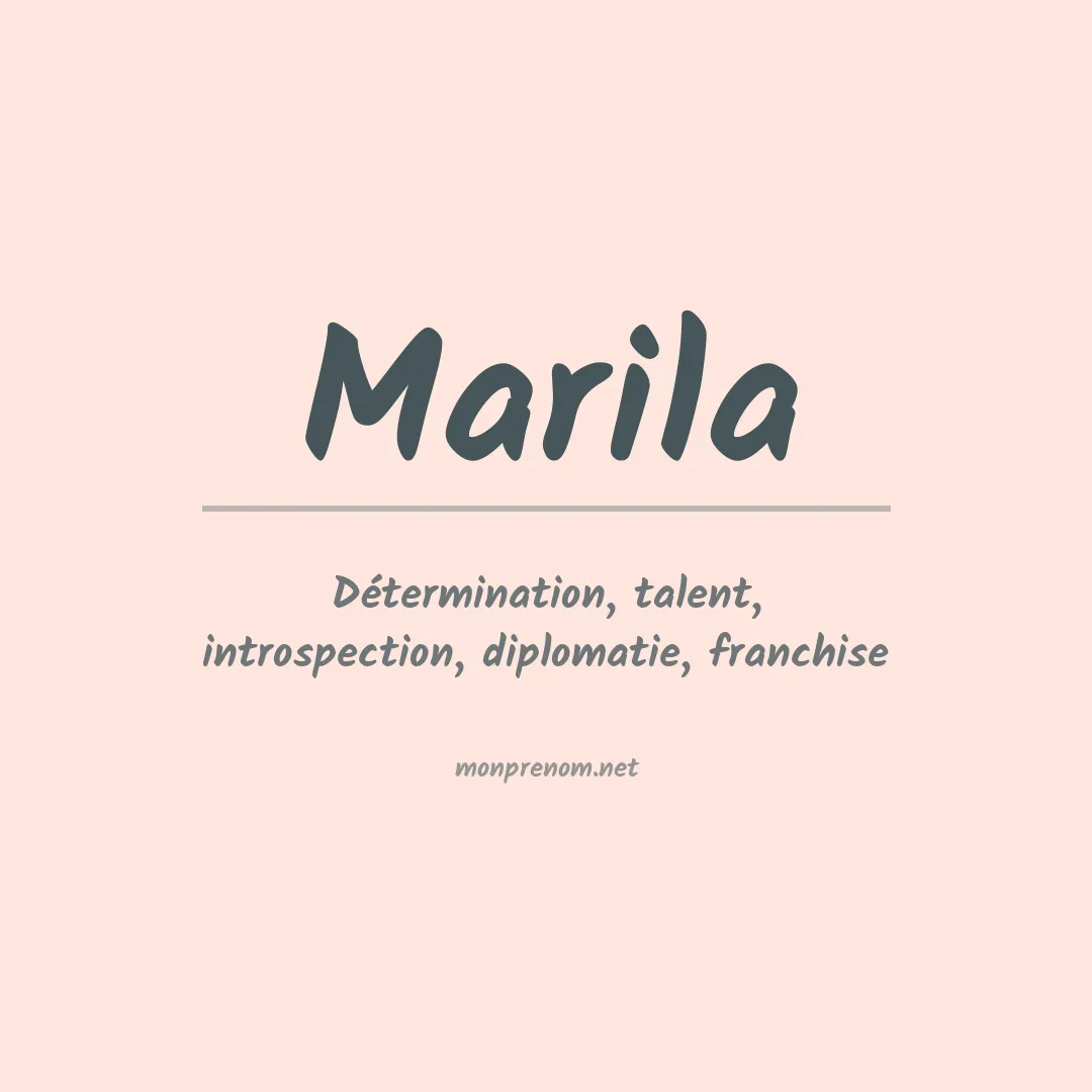 Signification du prénom Marila