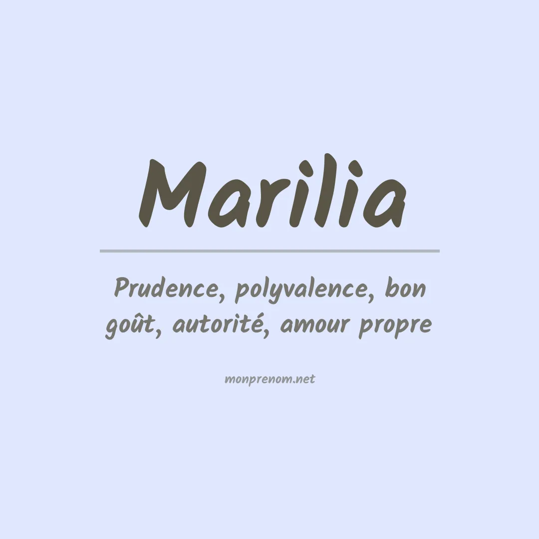 Signification du prénom Marilia