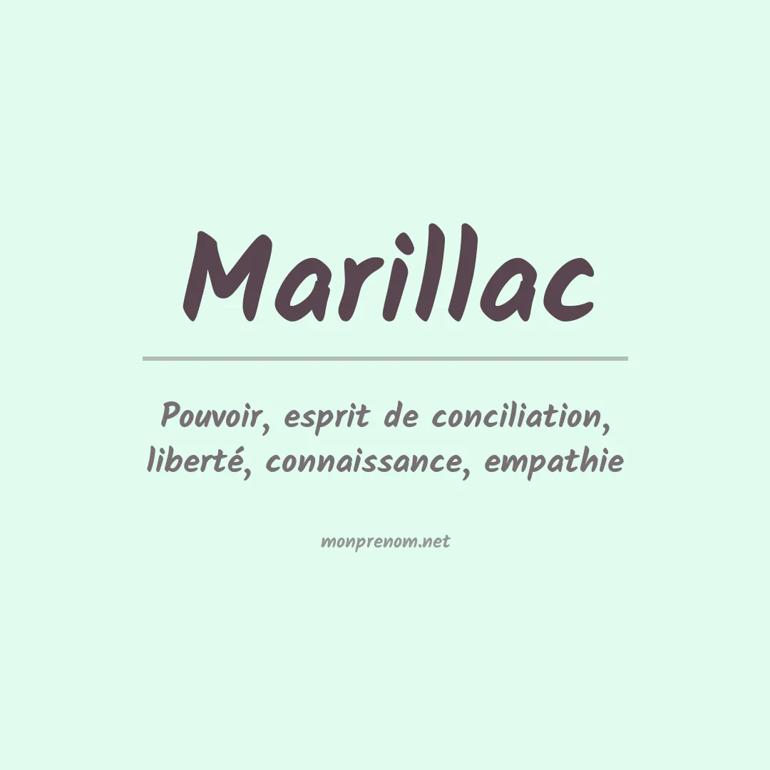 Signification du prénom Marillac