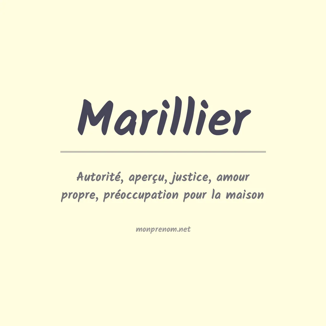 Signification du prénom Marillier
