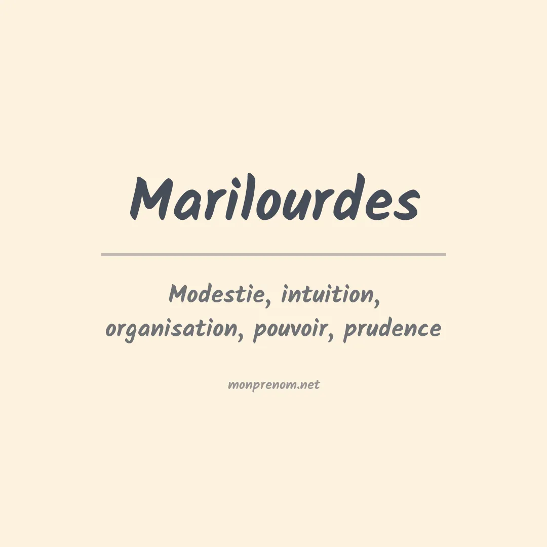 Signification du prénom Marilourdes