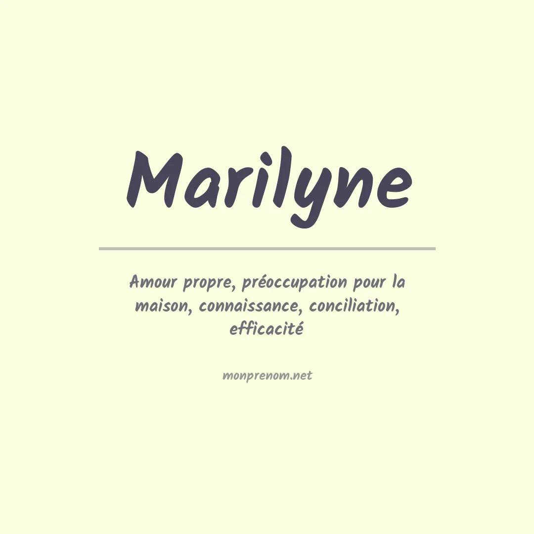Signification du prénom Marilyne