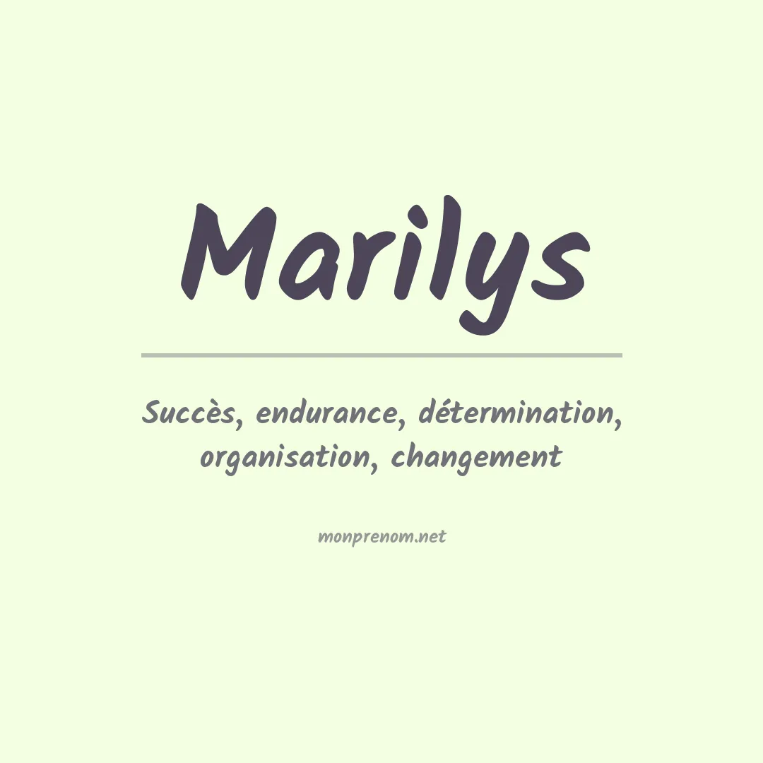 Prénom Marilys