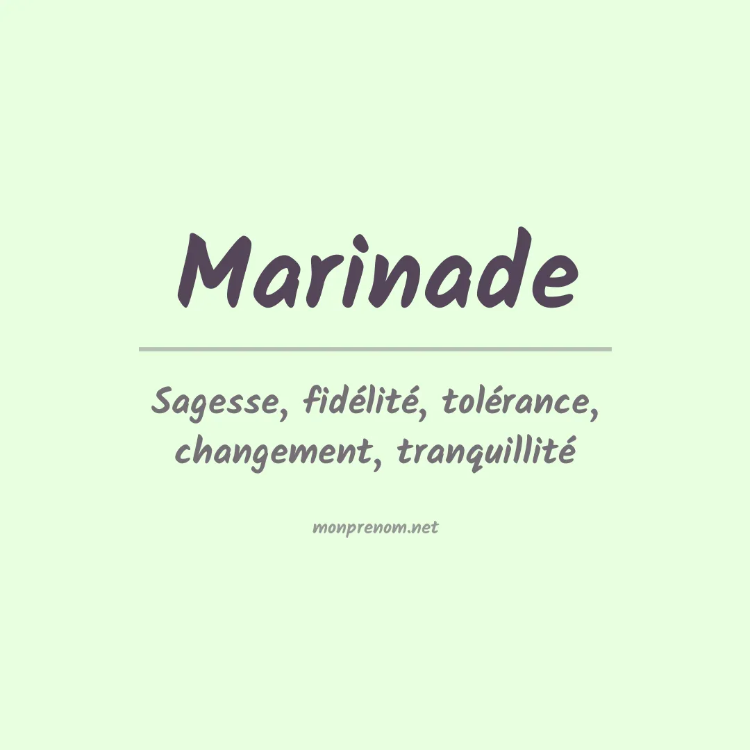 Signification du prénom Marinade
