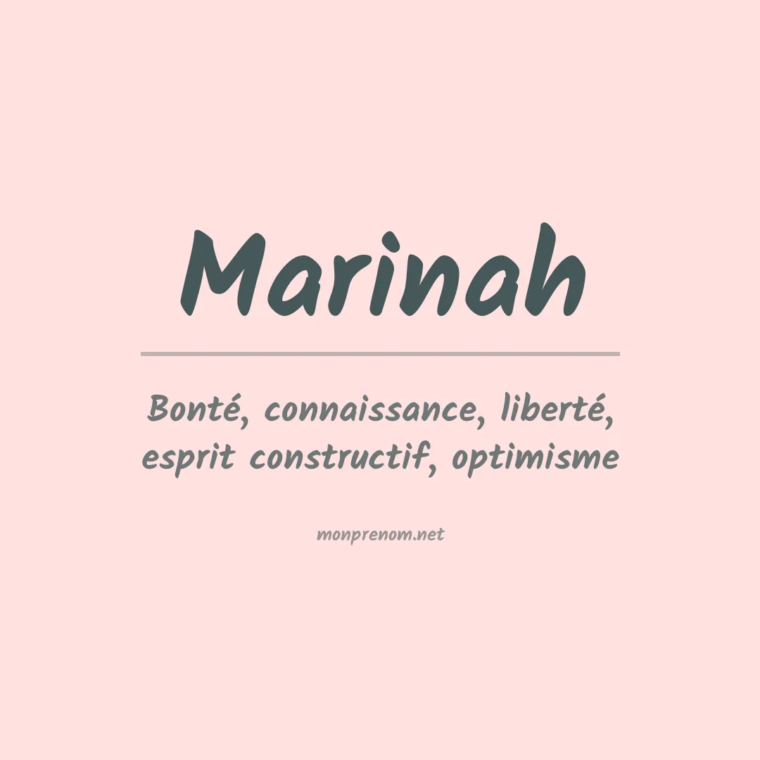 Signification du prénom Marinah