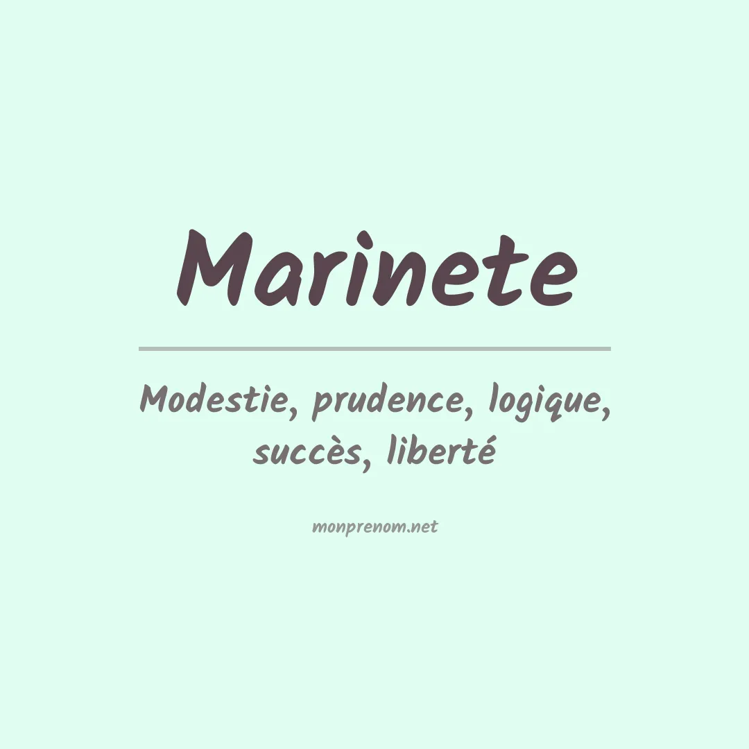 Prénom Marinete