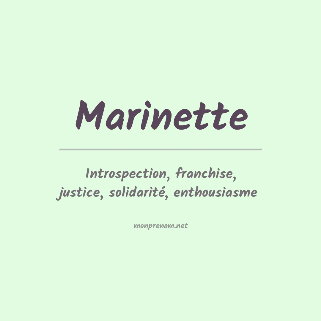 Signification du prénom Marinette