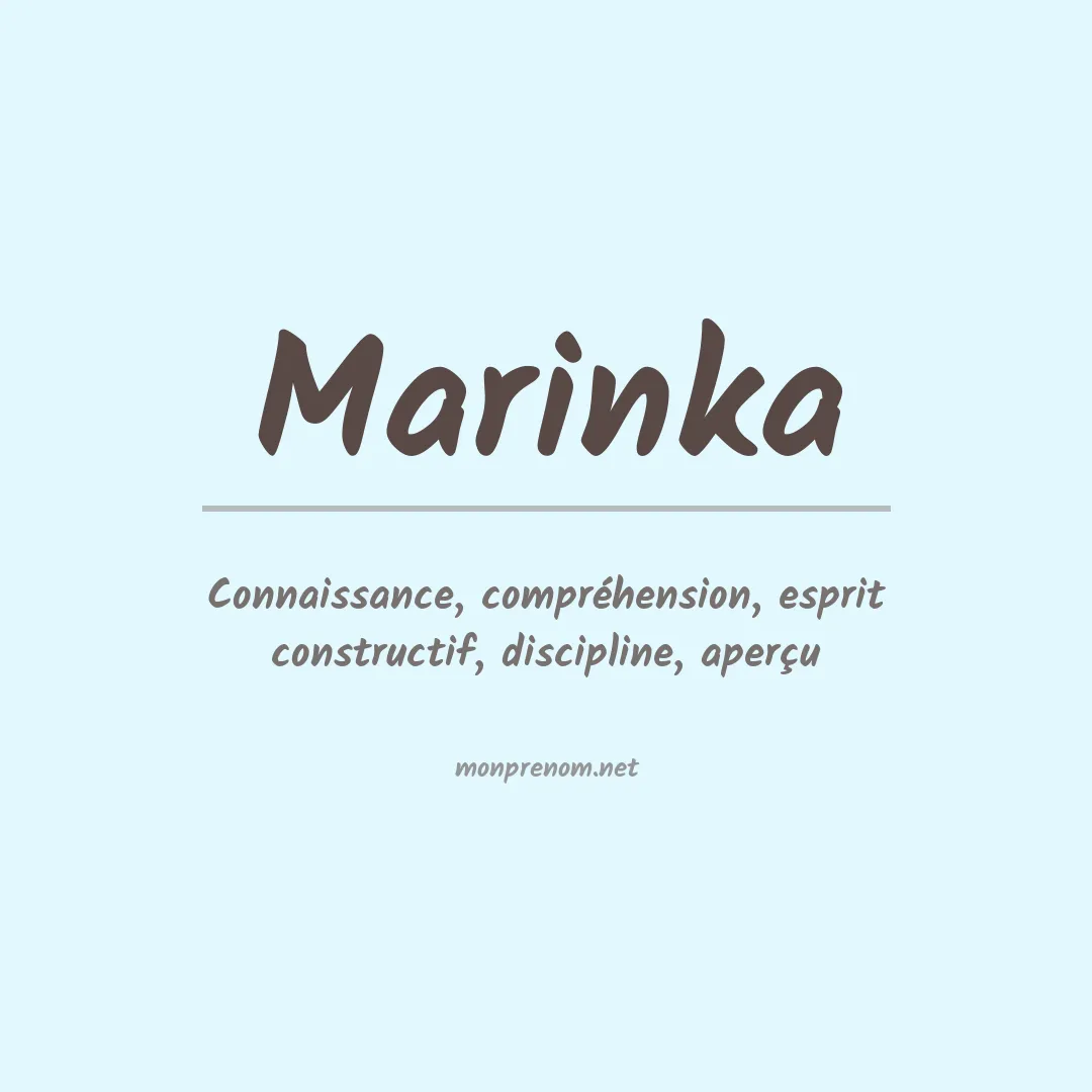Signification du prénom Marinka