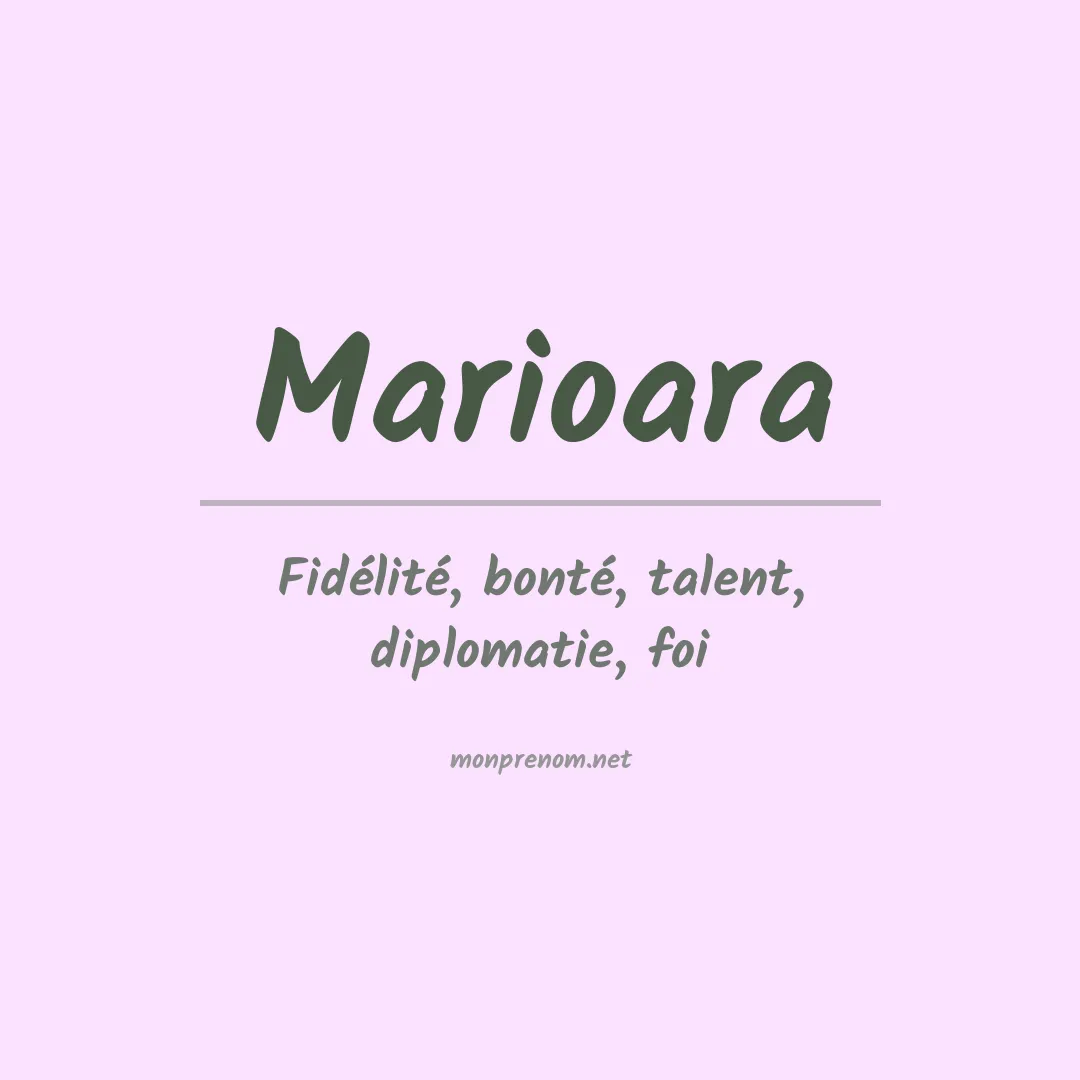 Signification du prénom Marioara