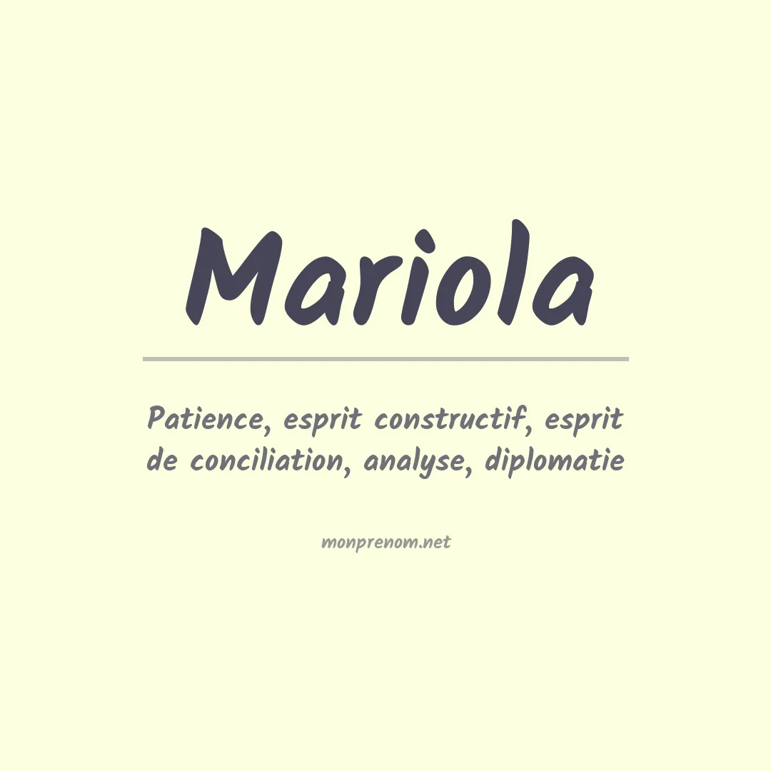 Prénom Mariola