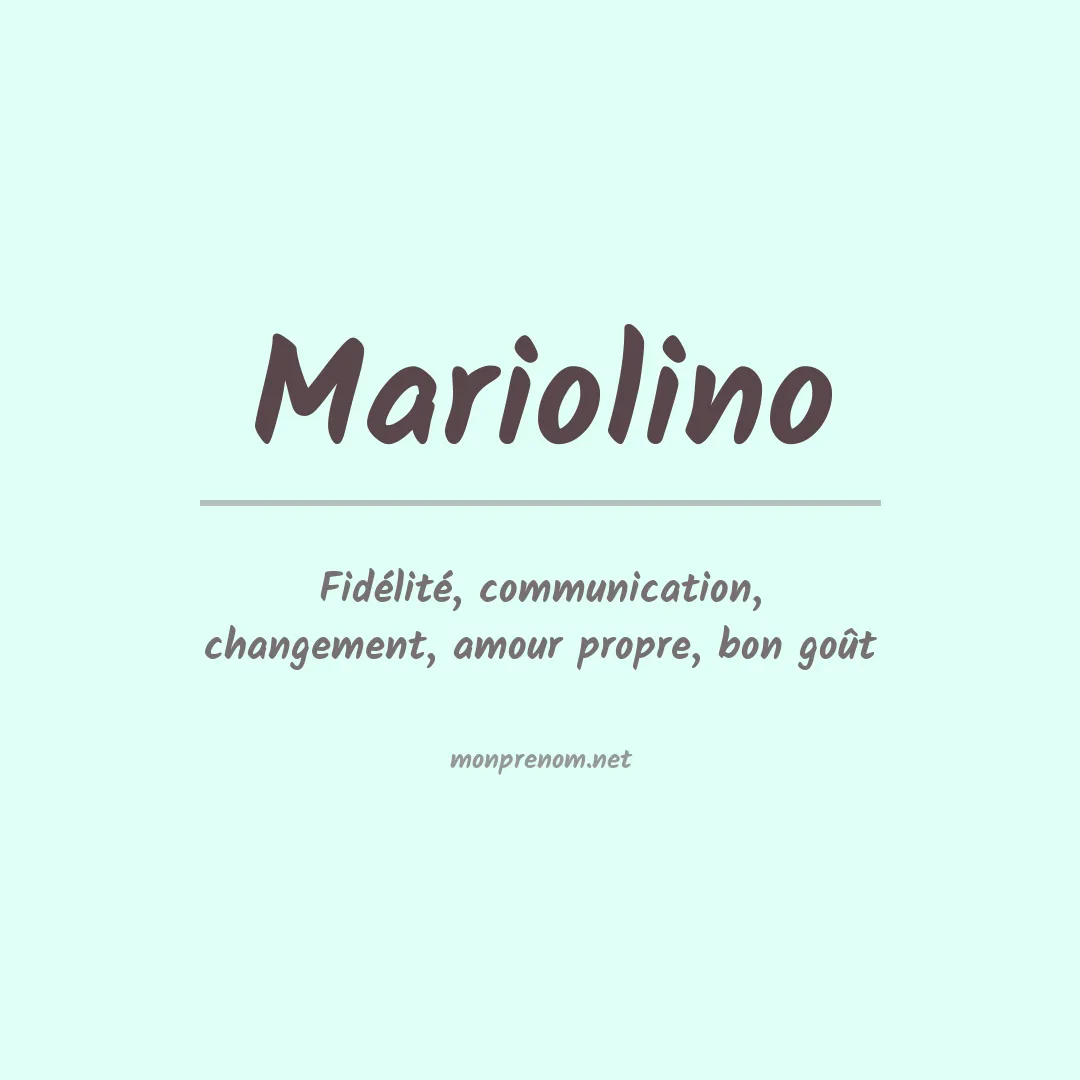 Signification du prénom Mariolino