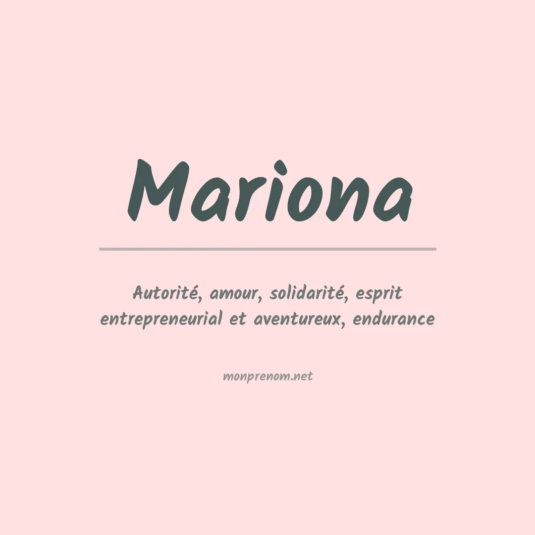 Signification du prénom Mariona
