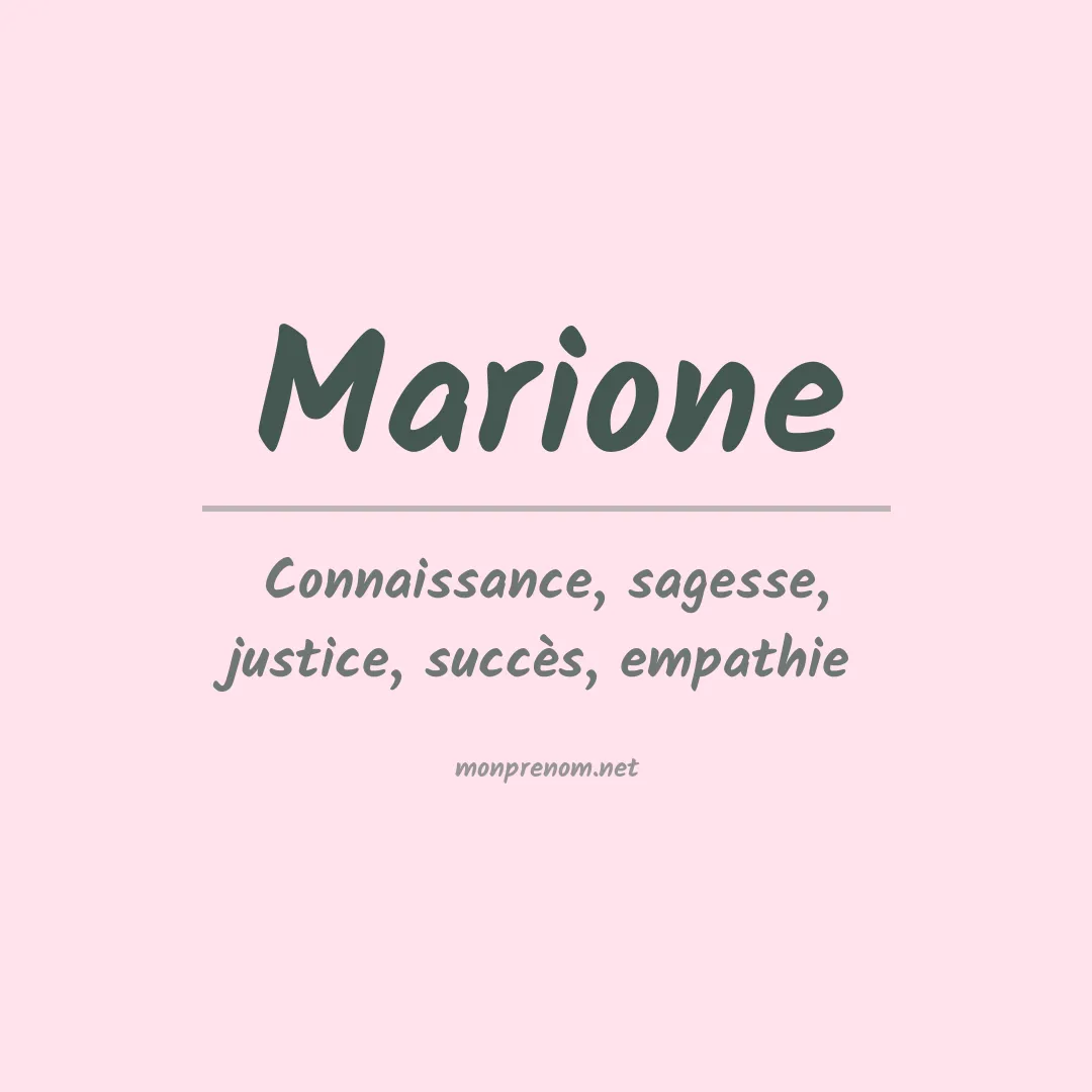 Signification du prénom Marione