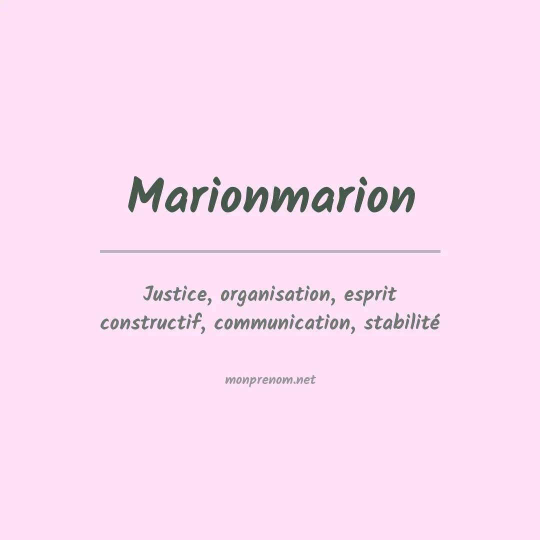 Signification du prénom Marionmarion