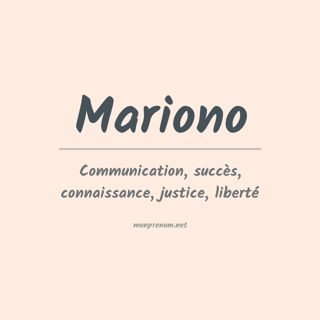 Signification du prénom Mariono