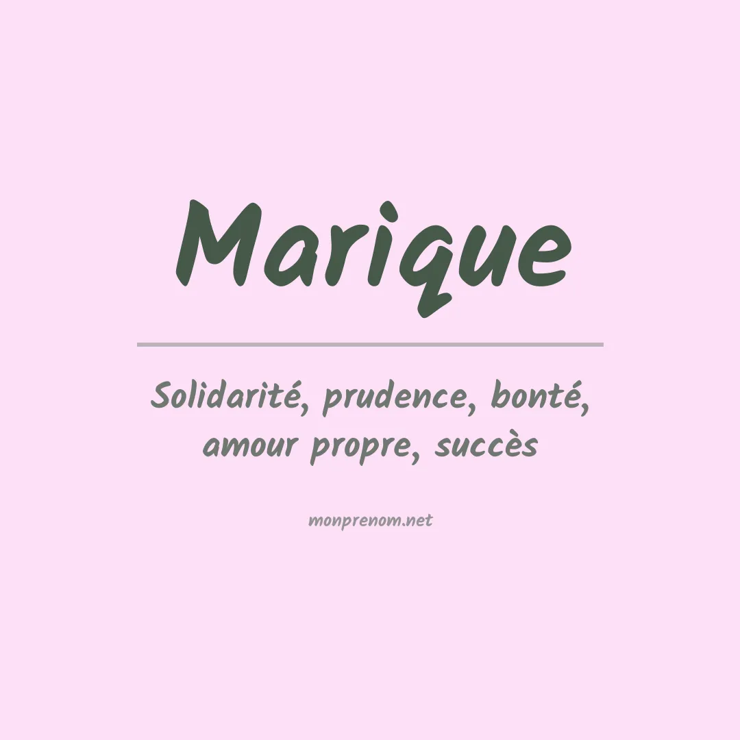 Signification du prénom Marique
