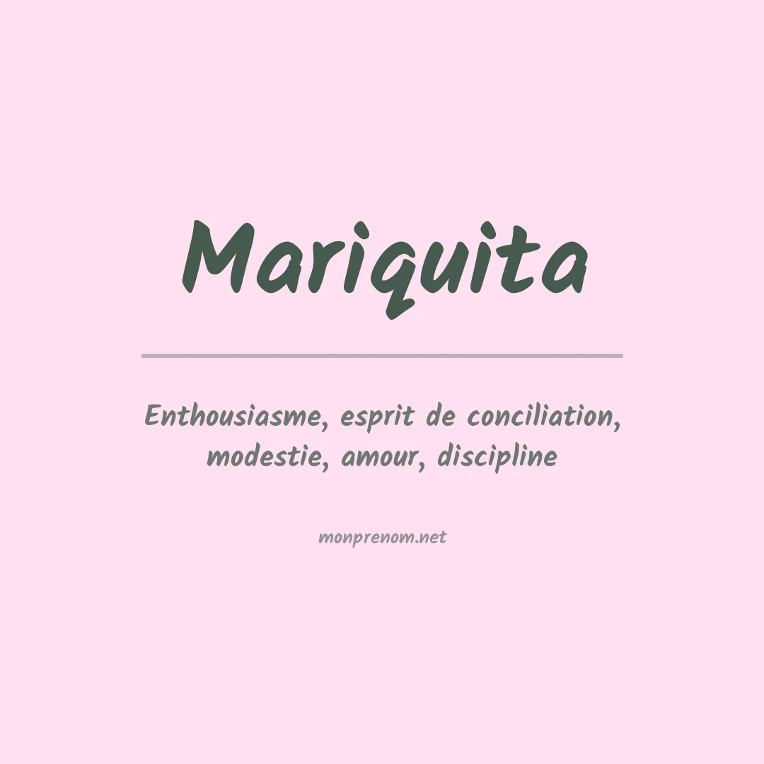 Signification du prénom Mariquita