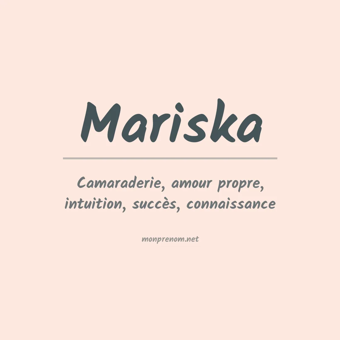 Signification du prénom Mariska