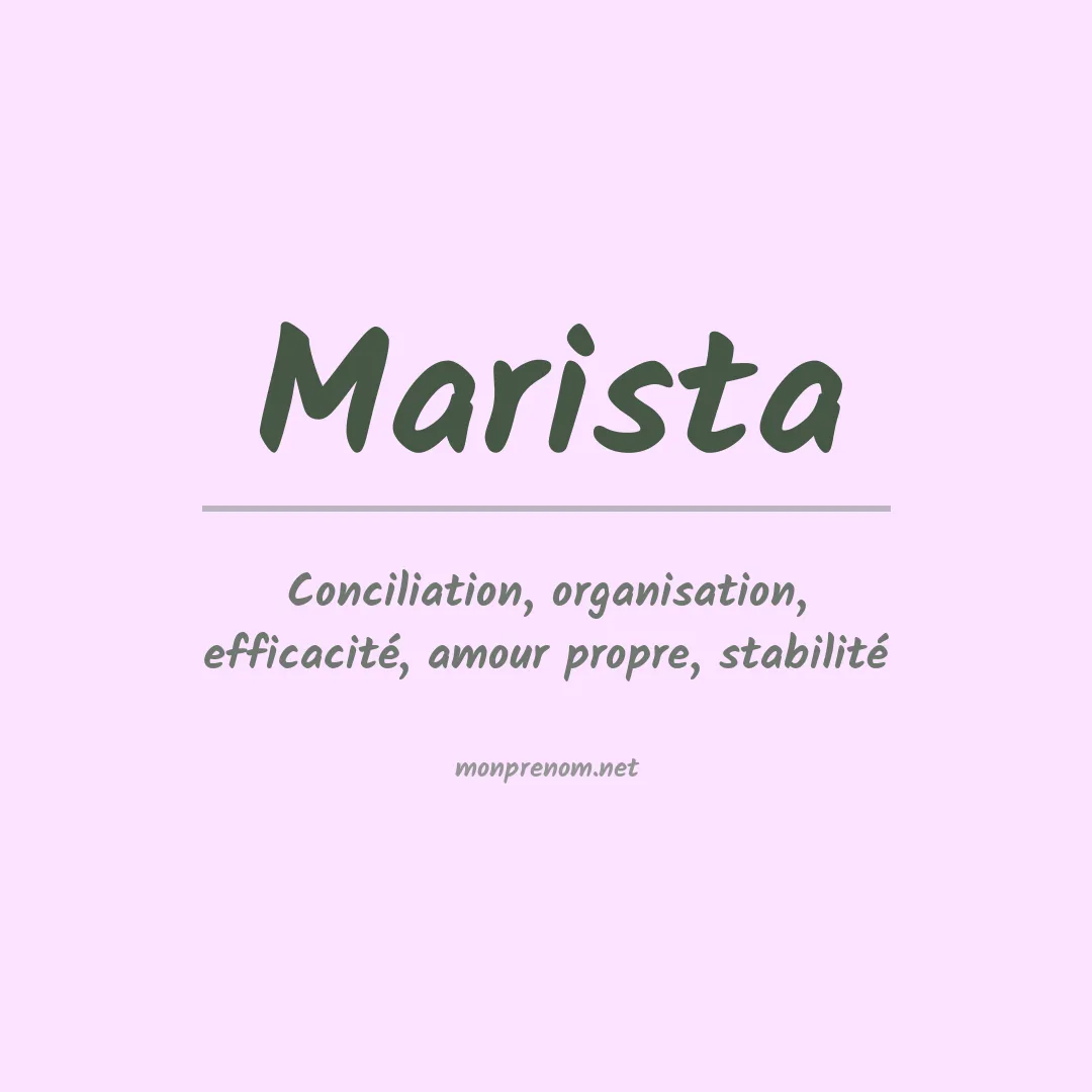 Signification du prénom Marista