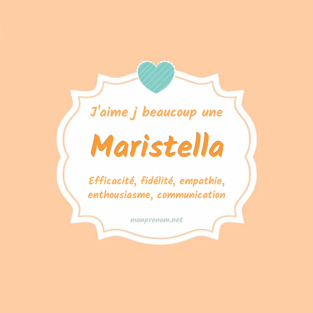 J'aime beaucoup Maristella