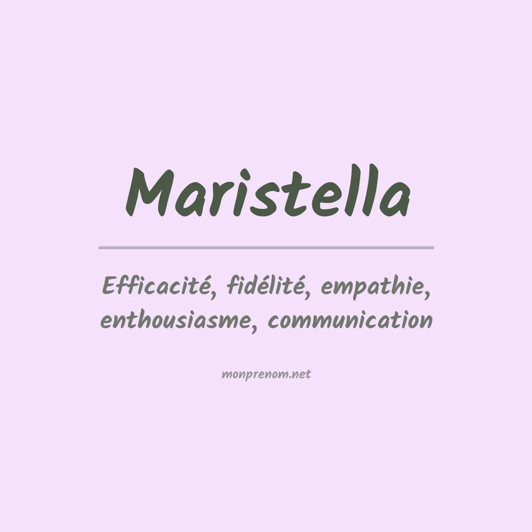 Signification du prénom Maristella