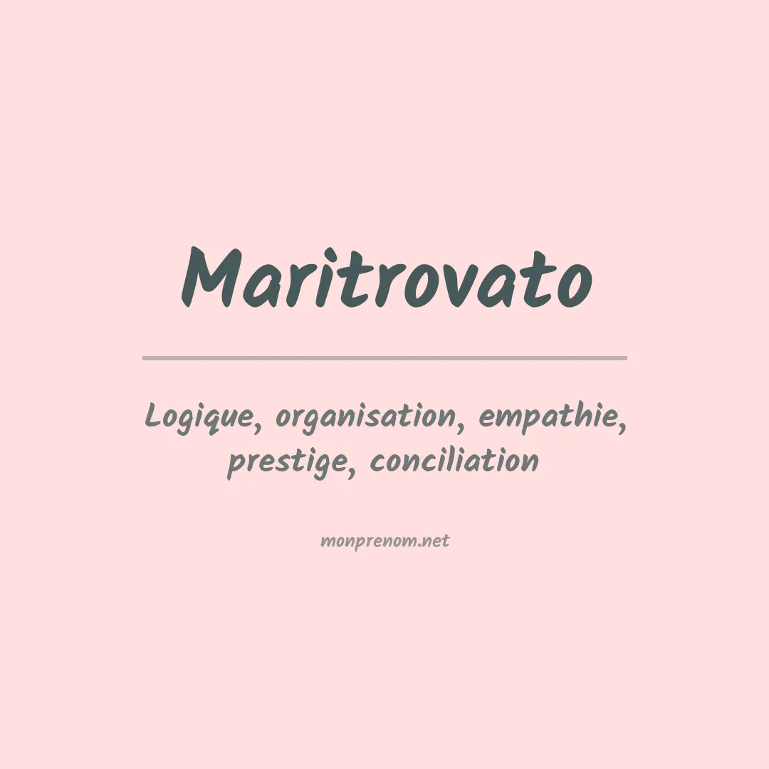 Signification du prénom Maritrovato