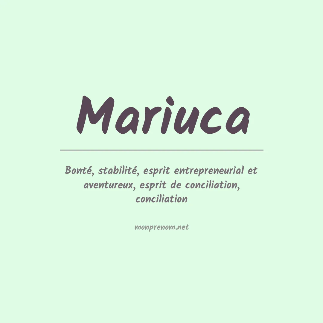 Signification du prénom Mariuca