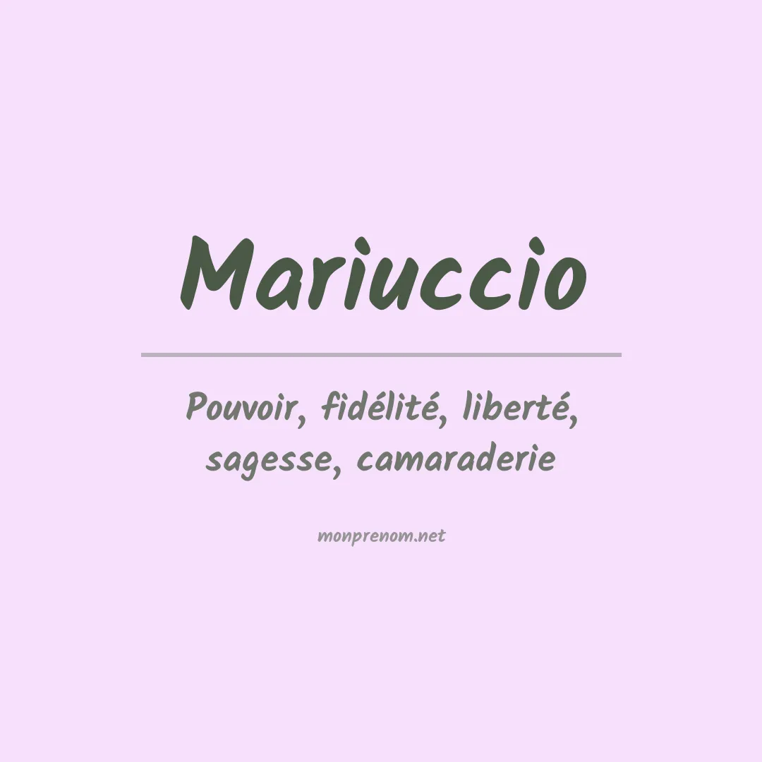 Signification du prénom Mariuccio