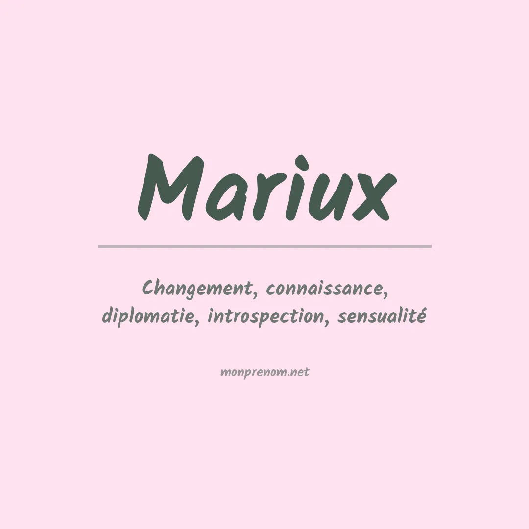 Prénom Mariux