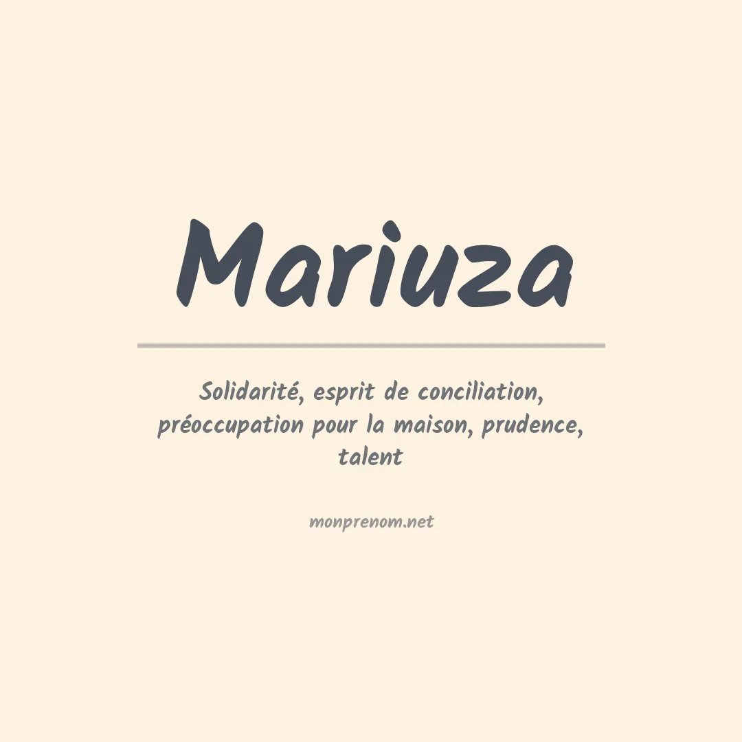 Signification du prénom Mariuza