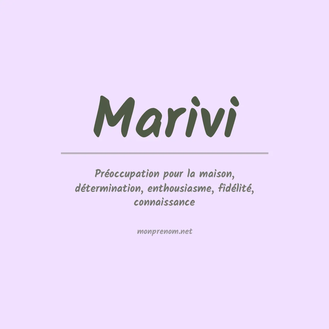 Signification du prénom Marivi